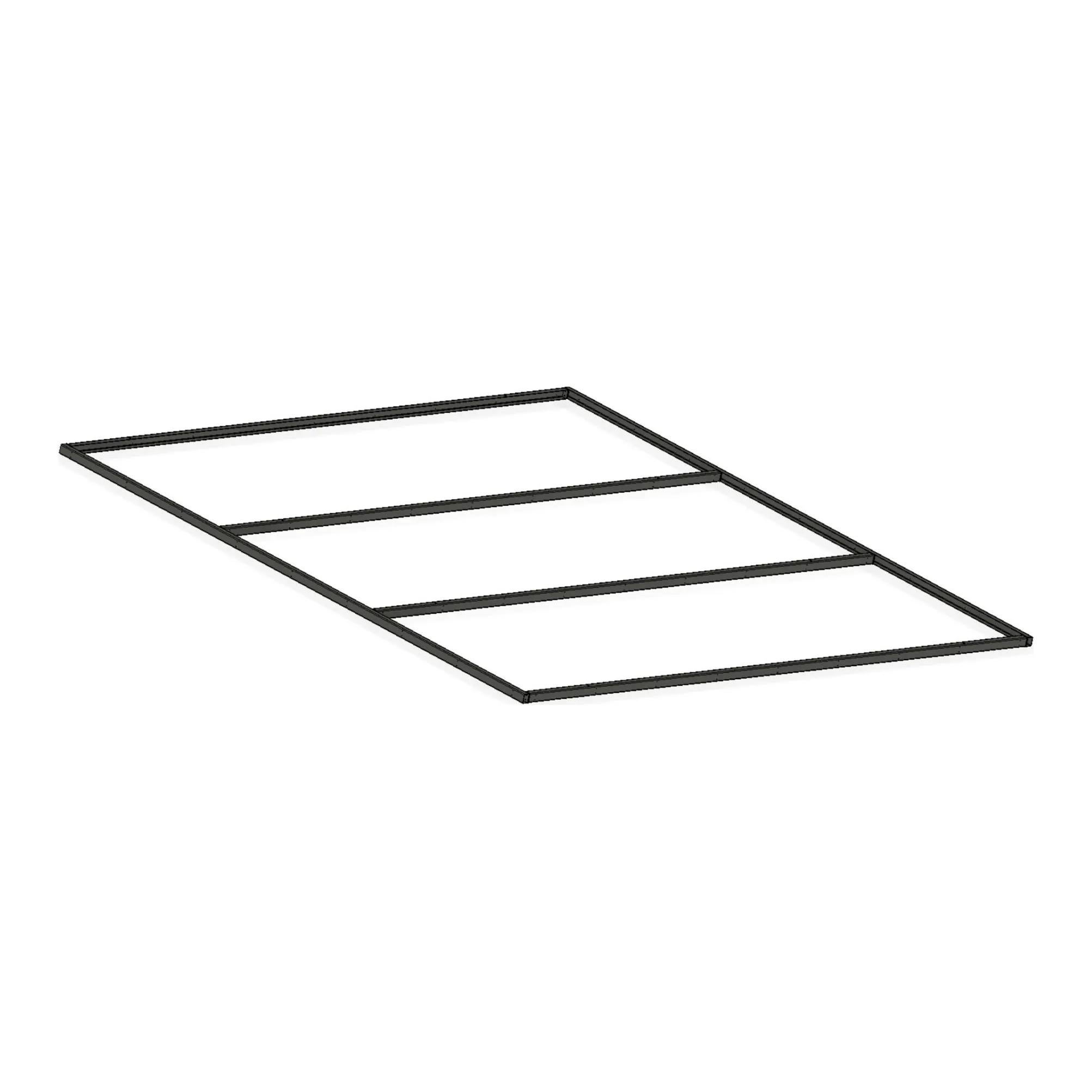3D-model van een ophangframe van U-profielen met dwarsliggers