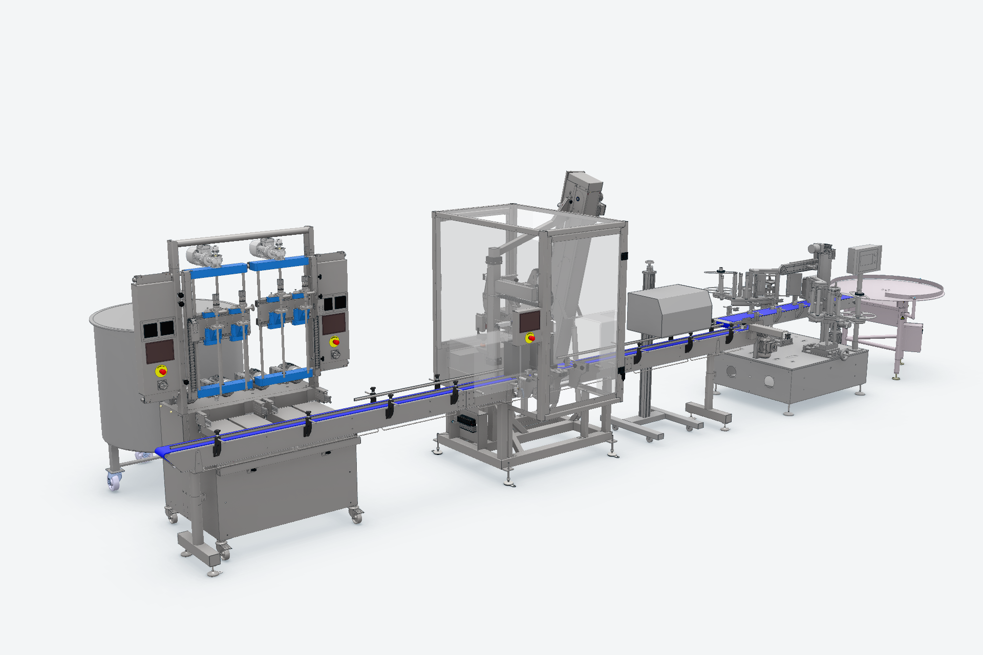 Render van de productielijn voor 12Pack